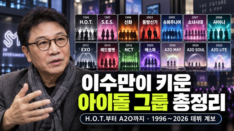 이수만이 키운 아이돌 그룹 총정리｜H.O.T.부터 에스파, A2O까지 데뷔 연도순