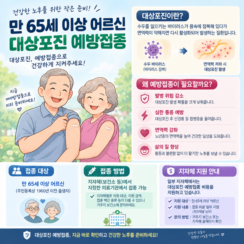 [대구/대구복십자의원]만 65세 이상 어르신을 위한 대상포진 예방접종 완벽 정리