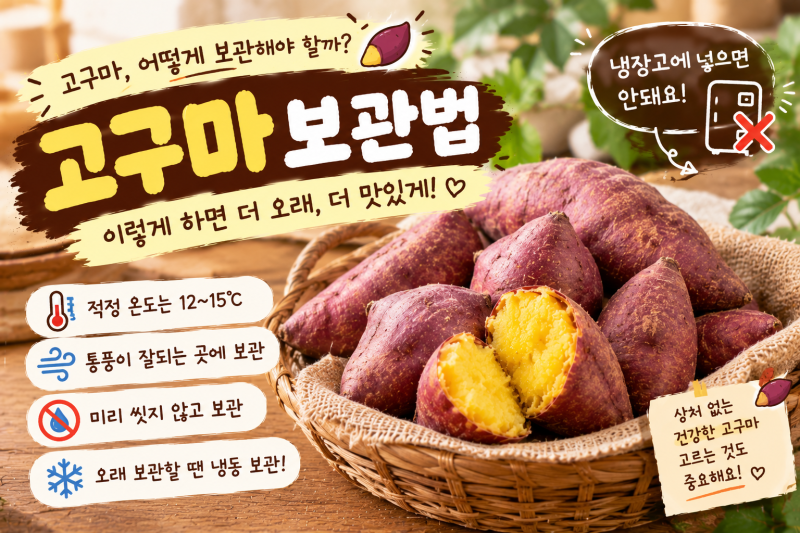 고구마 보관법｜냉장고에 넣으면 안 되는 이유와 오래 보관하는 꿀팁