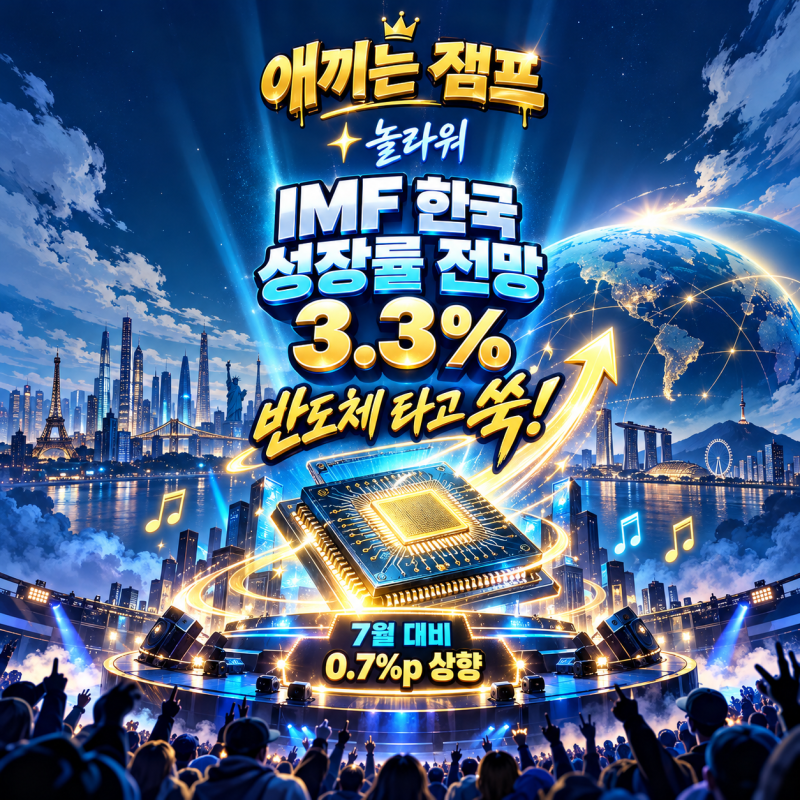 ✨ [놀라워 잼프] IMF 한국 성장률 전망 3.3% 반도체 타고 쑥!