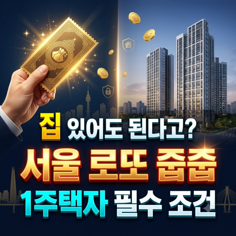 ★서울 줍줍 또 터졌다! 1주택자도 청약 가능한 '로또 무순위' 필수 조건 3분 컷