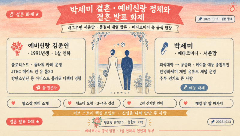 박세미 결혼 예비신랑 정체와 결혼 발표 화제