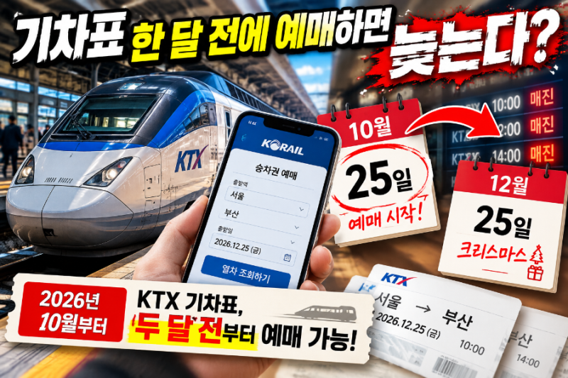 KTX 기차표 한 달 전에 예매하면 늦는다? 2026년 바뀐 예약법
