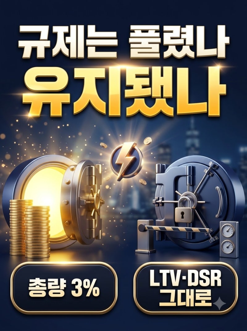 대출 규제는 풀린 걸까요 유지된 걸까요, 총량 3%에도 LTV·DSR 그대로인 부분 4가지