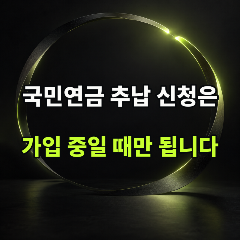 "소득신고나 임의가입 중이어야 신청됩니다" 조건 | 국민연금 추납제도 신청방법