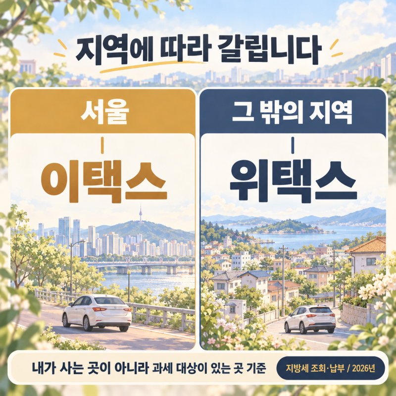 위택스와 이택스, 서울 사는 분은 다른 곳입니다