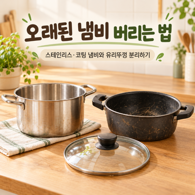 오래된 냄비 버리는 법, 스테인리스·코팅 냄비와 유리뚜껑은 어떻게 분리할까?