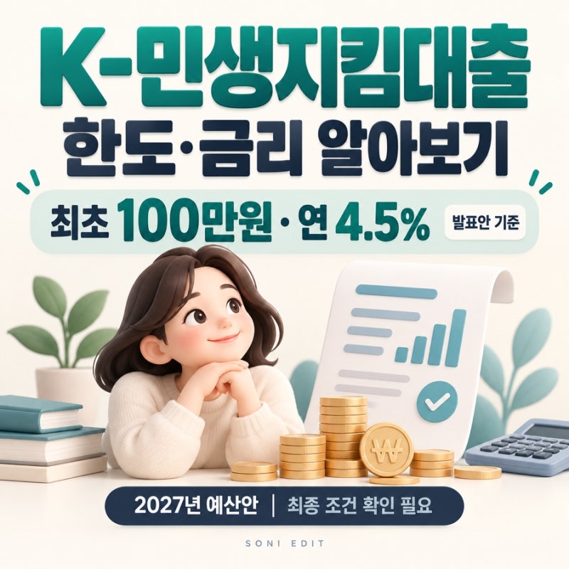 K민생지킴대출 신청 언제부터 가능할까? 무직자·프리랜서 조건부터 신용점수·100만원 신청....