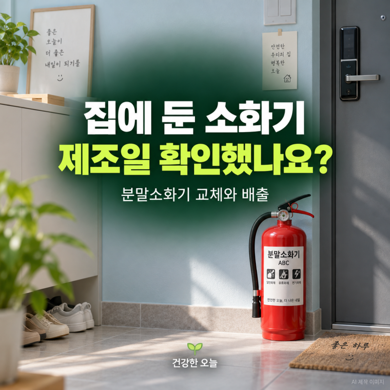 집에 둔 분말소화기, 안 썼어도 바꿀까요? 제조일과 배출 방법 확인