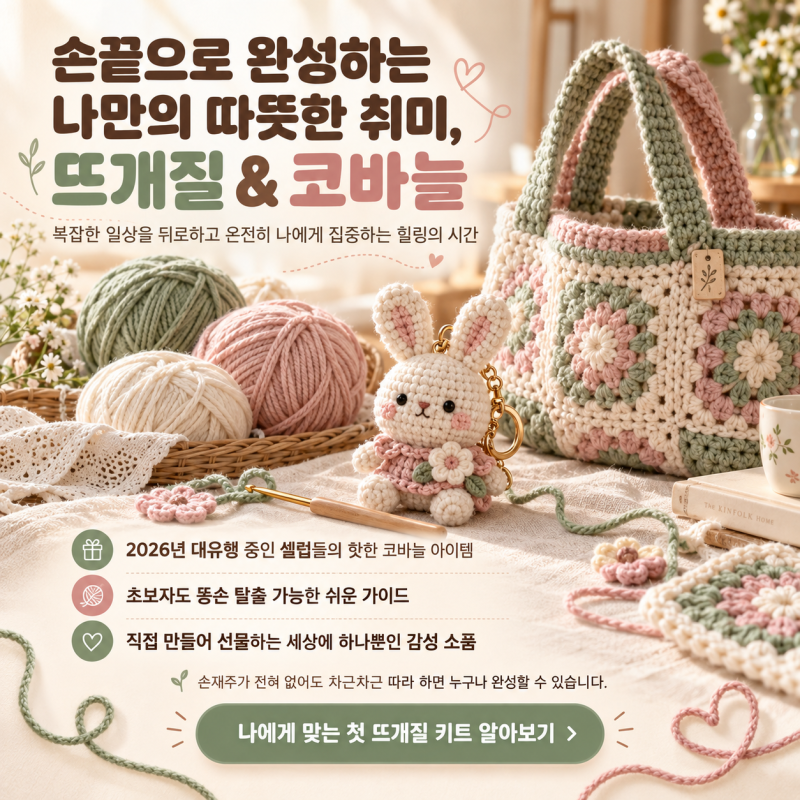 요즘 왜 다들 뜨개질할까? 연예인 힐링 아이템과 코바늘 공예의 모든 것