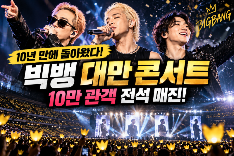 “10년 만에 돌아온 빅뱅, 10만 명이 몰렸다!” 대만 콘서트 전석 매진…지드래곤·태양·대성 ....