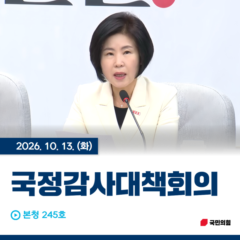 [의정활동] 261013 국정감사대책회의 @본청 245호 *국민의힘, 해운대을, 국회의원, 김미애, 반송,....