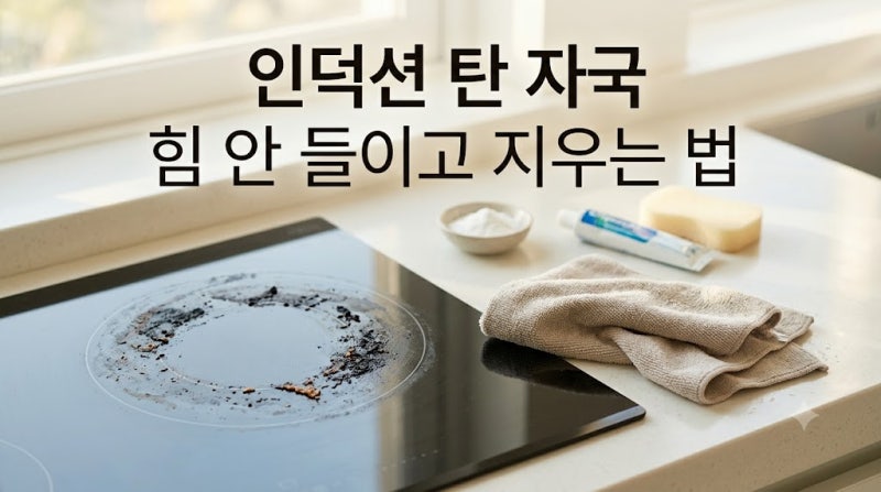 인덕션 탄 자국에 수세미부터 대지 마세요 힘 안 들이고 지우는 불림 기준