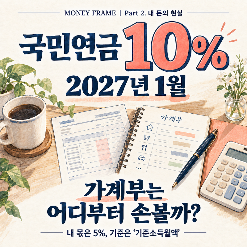 국민연금 10%가 되는 2027년 1월, 가계부는 어디부터 손볼까?