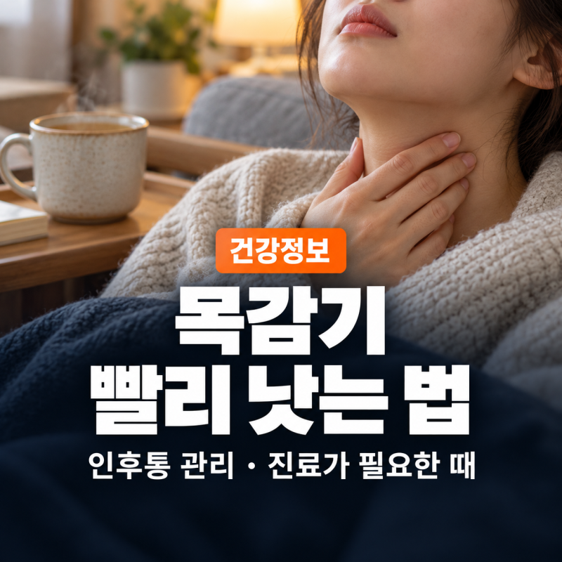 목감기 빨리 낫는법 침 삼키기 힘든 인후통 소염제 골든타임