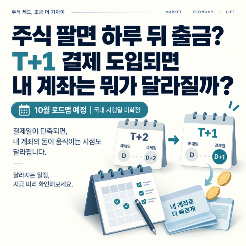 주식 팔면 하루 뒤 출금? T+1 결제 도입되면 내 계좌는 뭐가 달라질까?