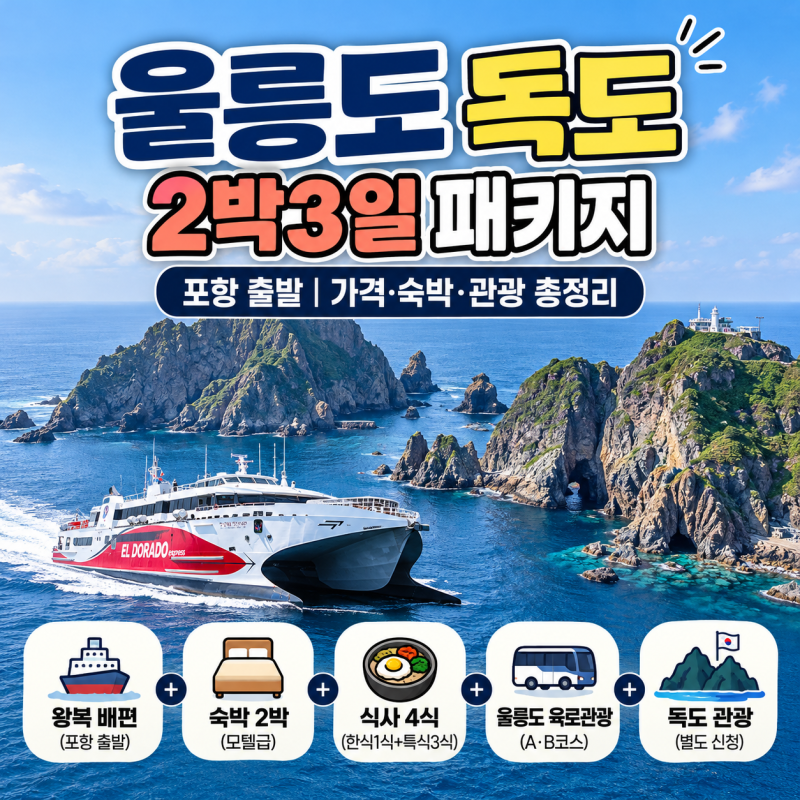 울릉도 독도 2박3일 패키지｜포항 출발 가격·숙박·관광 총정리