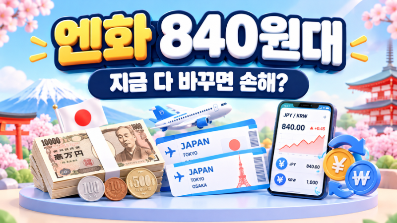 엔화 환율 840원대라고 한번에 다 바꾸면 손해? 여행 전 꼭 알아야 할 환전 팁