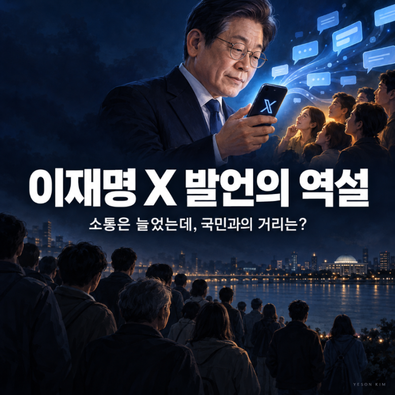 이재명 대통령 지지율 하락과 X 발언 논란