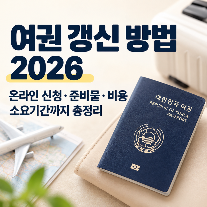 여권 갱신 방법 2026｜온라인 신청·준비물·비용·소요기간 총정리