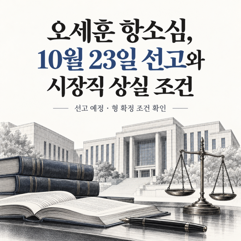 오세훈 항소심, 10월 23일 선고와 시장직 상실 조건