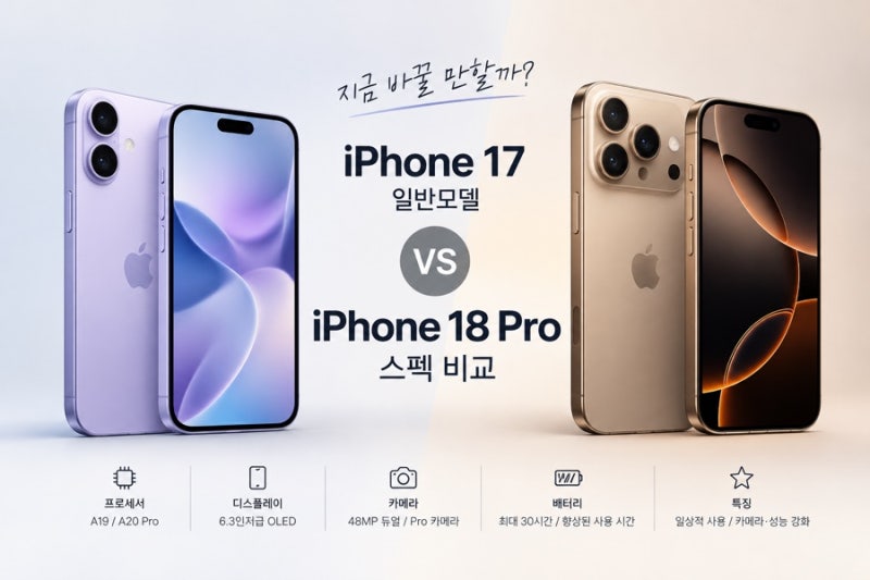 아이폰 18 Pro vs 아이폰 17 일반모델 비교, 지금 바꿀 만할까?