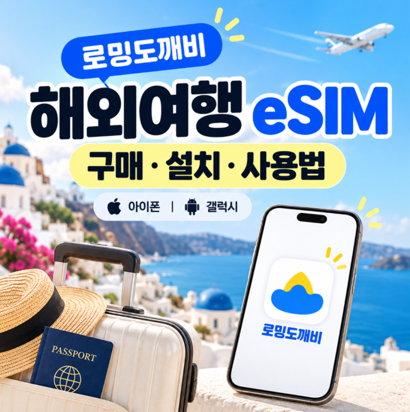 해외여행 이심(eSIM) 사용법｜로밍도깨비 아이폰·갤럭시 설정 방법