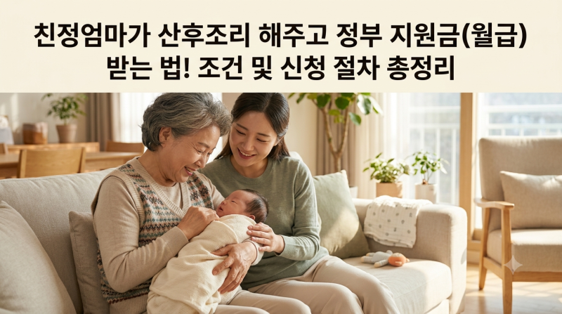 친정엄마가 산후조리 해주고 정부 지원금(월급) 받는 법! 조건 및 신청 절차 총정리