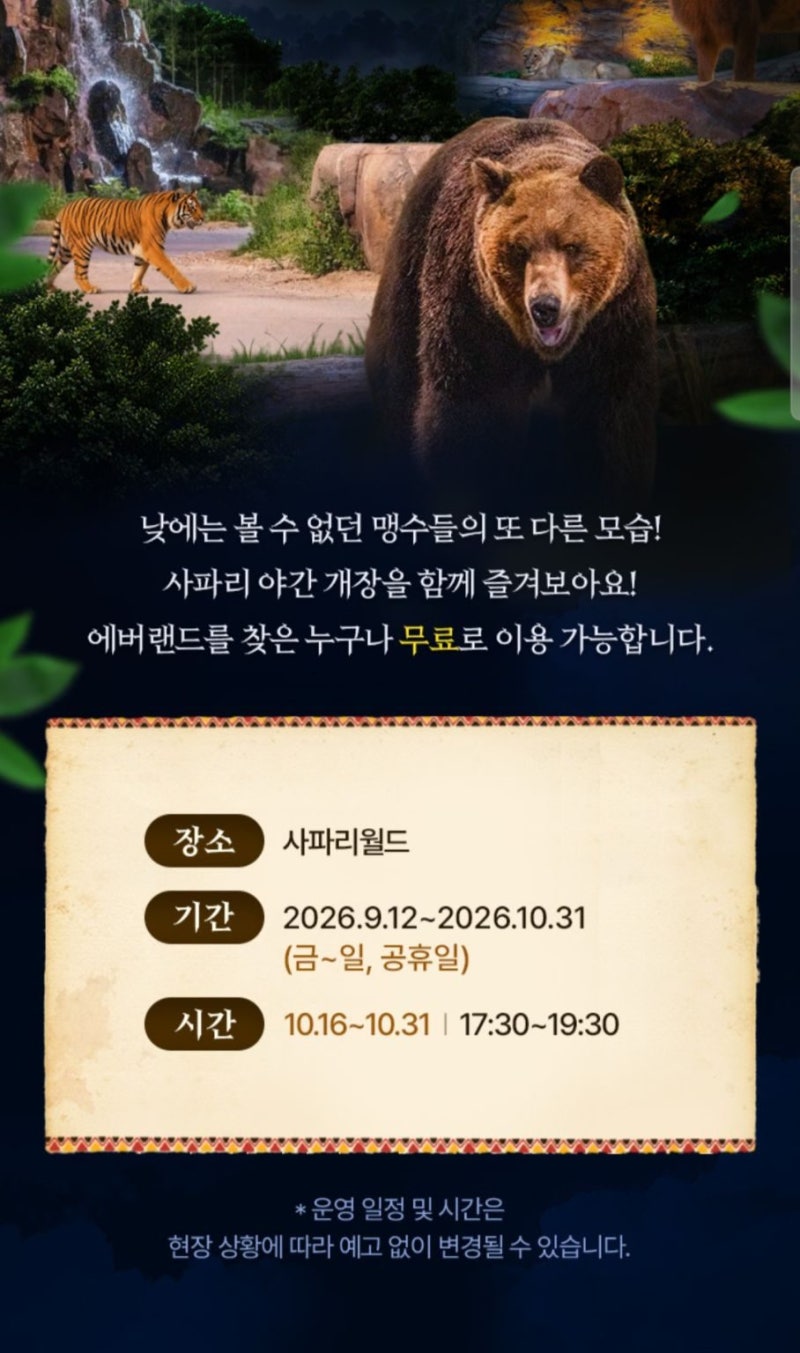 에버랜드 사파리 시간, 나이트사파리 예약도 해야 할까?
