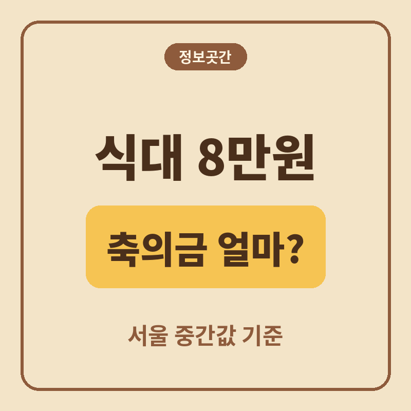 서울 결혼식 식대 8만원, 축의금 10만원이 눈치 보이는 이유