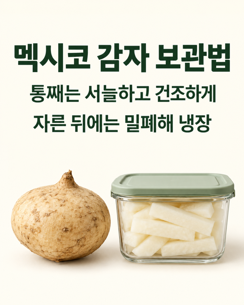 멕시코 감자 보관법, 통째로 있을 때와 자른 뒤의 차이