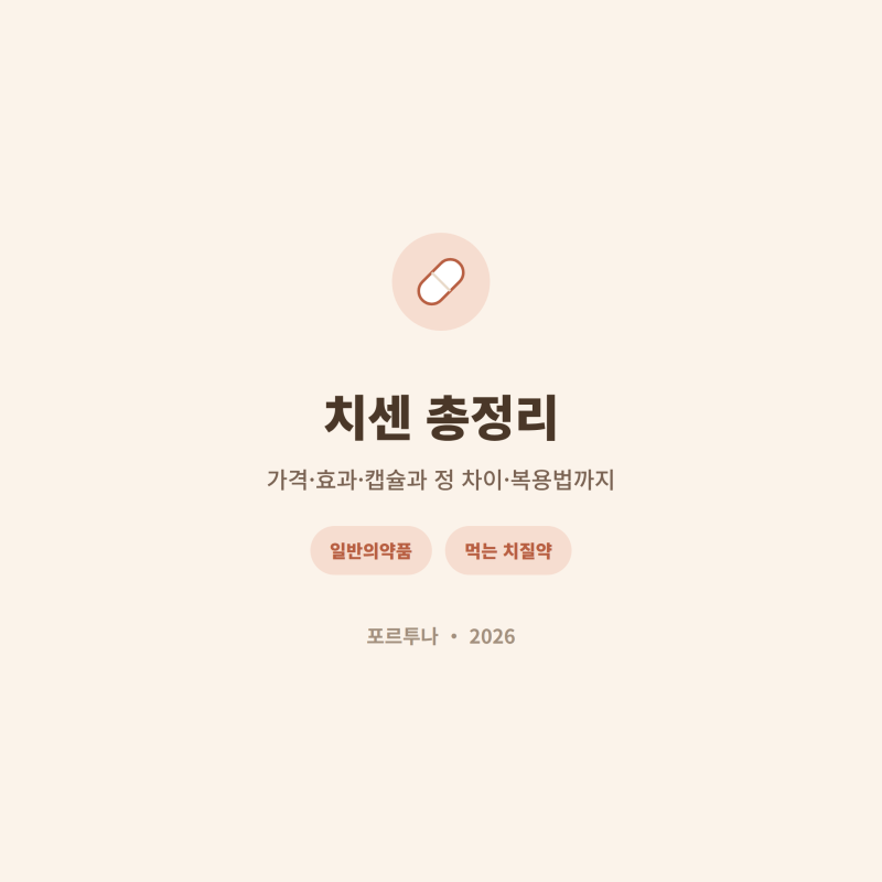 치센 가격·효과 총정리, 치센캡슐과 치센정 차이와 복용법까지