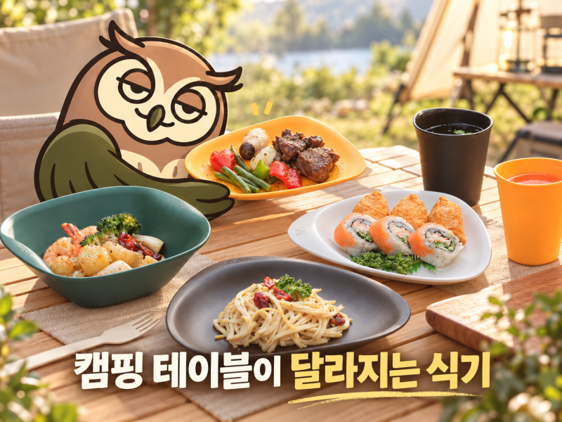 플루딕 캠핑용 식기 세트 12P, 접시부터 컵까지 감각적인 캠핑 테이블 완성