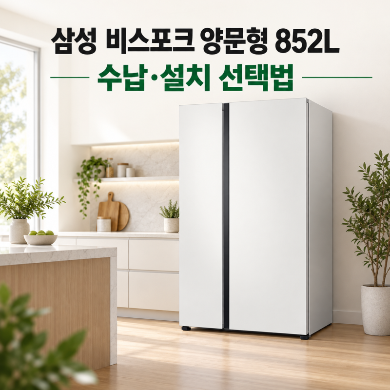 삼성 비스포크 양문형 냉장고 852L, 코타화이트 수납·설치 선택법