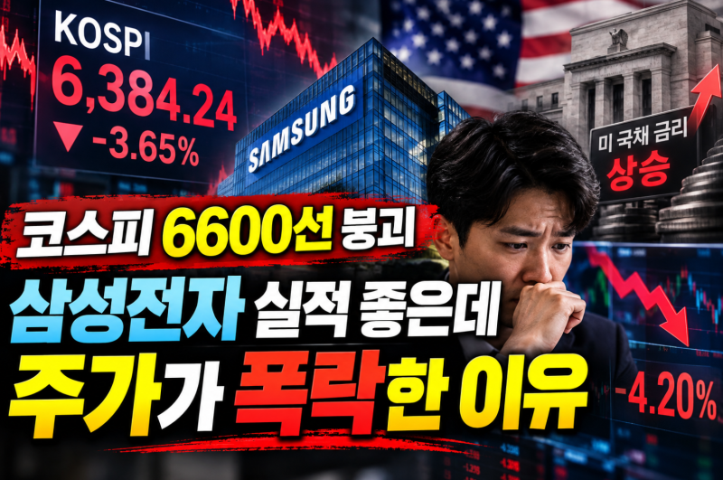 코스피 6600선 붕괴, 삼성전자 실적 좋은데 주가가 폭락한 이유(#언제쯤 오를까?..)