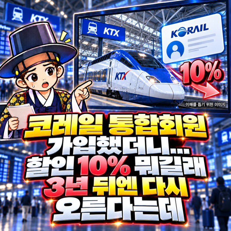 코레일 통합회원 가입했더니… 할인 10% 뭐길래 3년 뒤엔 다시 오른다는데