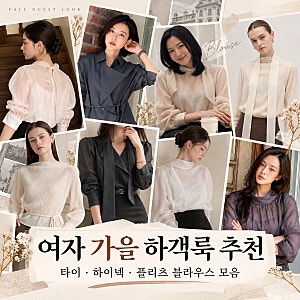여자 가을 하객룩 추천 [3탄], 타이·하이넥·플리츠 블라우스 모음