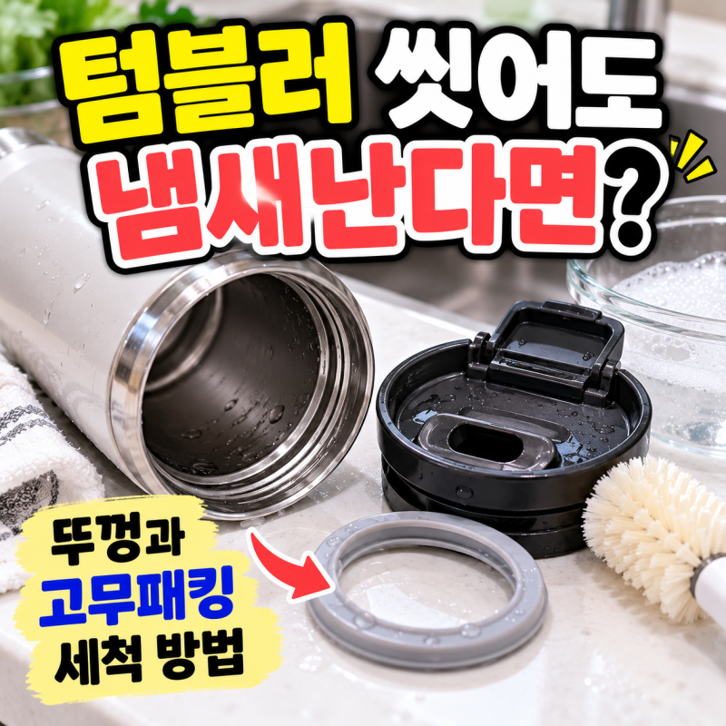 텀블러 씻어도 냄새난다면? 뚜껑·고무패킹 세척 방법과 냄새 제거 꿀팁
