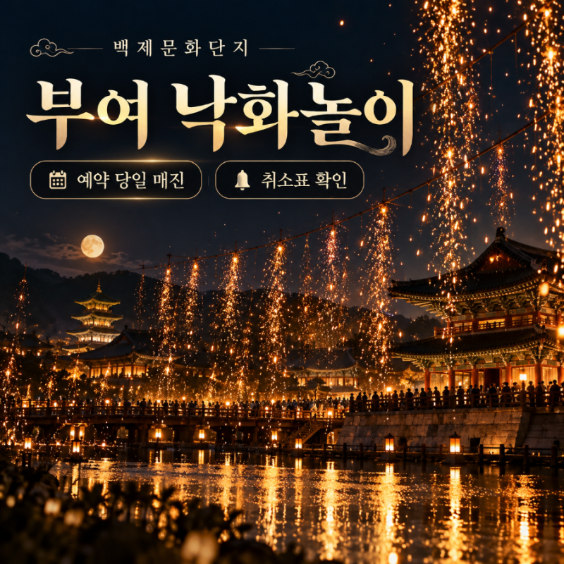 2026 부여 낙화놀이 예약 당일 매진! 11월 7일 백제문화단지 취소표 확인 방법과 축제 일정