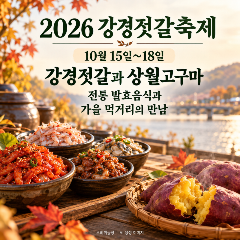 2026 강경젓갈축제 10월 15~18일｜김장체험·상월고구마·주차 확인