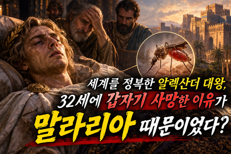 세계를 정복한 알렉산더 대왕, 32세에 갑자기 사망한 이유가 말라리아 때문이었다?