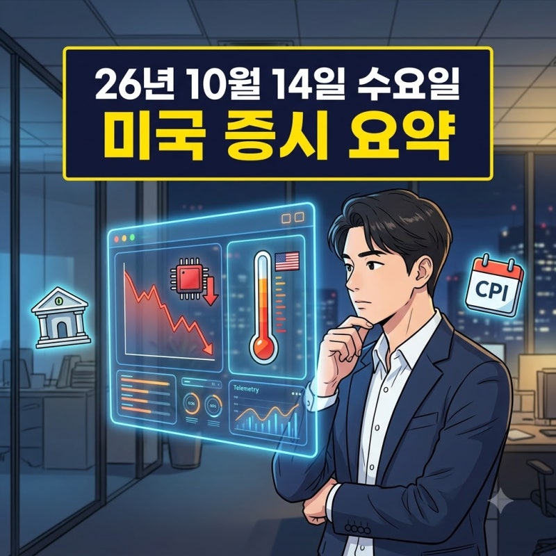 미국 증시 요약 (26년 10월 14일 수요일)