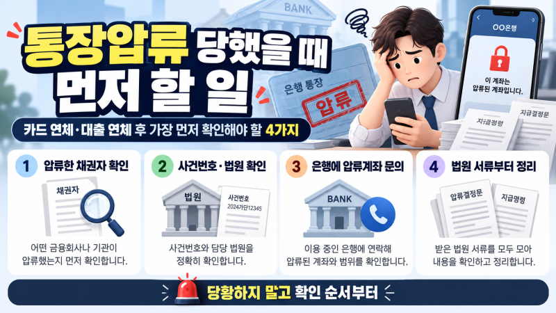 통장압류 당했다면 꼭 보세요! 2026년 생활비 250만원 지키는 법