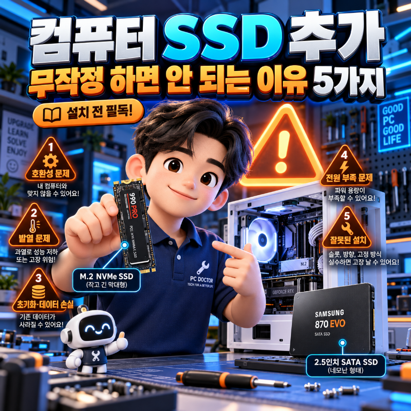컴퓨터 SSD 추가 무작정하면 안 되는 이유 5가지