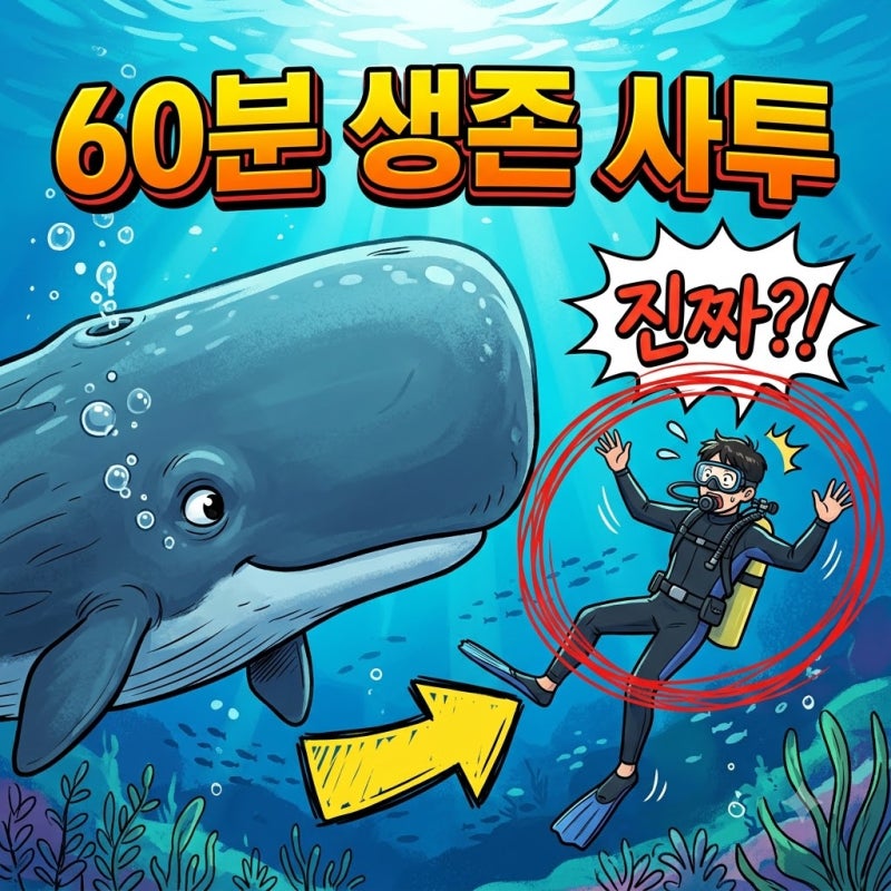 "산소 60분 남았다".. 웨일폴 고래에 먹힌 남자 알고 보니 실화?
