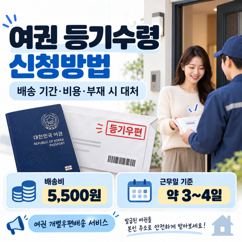 여권 등기수령 신청방법·기간·비용, 집에 없어서 못 받으면 어떻게 될까?