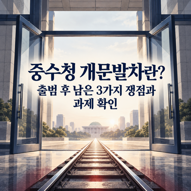 중수청 개문발차란? 출범 후 남은 3가지 쟁점과 과제 확인