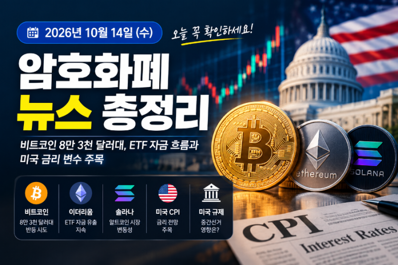 비트코인 8만 3천 달러대, ETF 자금 흐름과 미국 금리 변수 주목 | 10월 14일 암호화폐 뉴스
