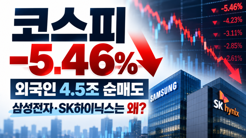 코스피 5.46% 급락, 외국인 4.5조 매도｜삼성전자·SK하이닉스는 왜 더 크게 떨어졌을까?