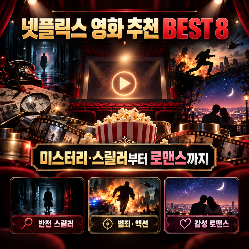 넷플릭스 영화 추천 BEST 8｜미스터리·스릴러부터 로맨스까지